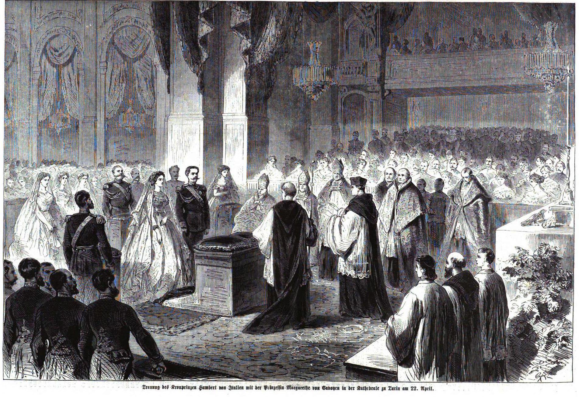Matrimonio Re Umberto I con Margherita di Savoia